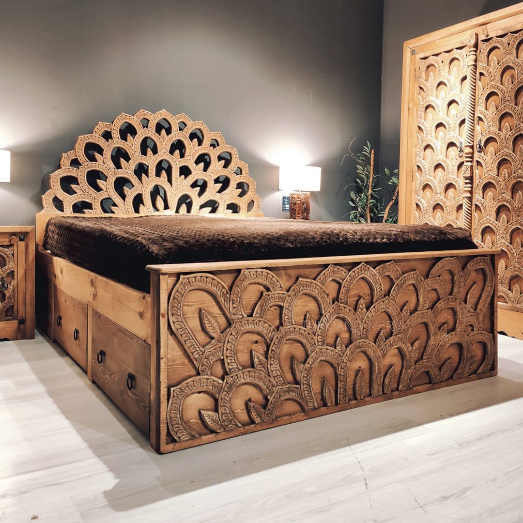 antique style wooden bed