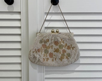 Vintage Hand Beaded Handbag Evening Bag / Vintage Fashion