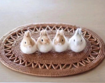 Mini Needle Felted Rabbit-Felted Animal Sculpture, Felt rabbit Ornament, Family Gifts, Child's gift, bunny, Custom pet, mother's day gift