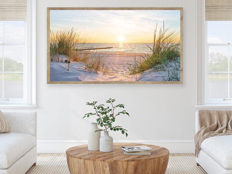 Beach Frame Tv Art | Samsung Frame Tv Art | Beach Grass Art | Coastal Art For Tv | The Frame Tv Art | Digital Art for Tv | Coastal Landscape image 3
