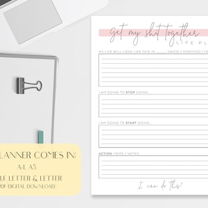 Junte minha merda, planejador de vida engraçado para impressão | Planejador para impressão | A4, A5, meia letra, carta | DOWNLOAD DIGITAL