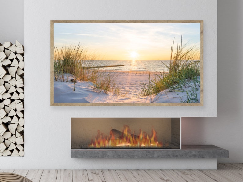 Beach Frame Tv Art | Samsung Frame Tv Art | Beach Grass Art | Coastal Art For Tv | The Frame Tv Art | Digital Art for Tv | Coastal Landscape image 7