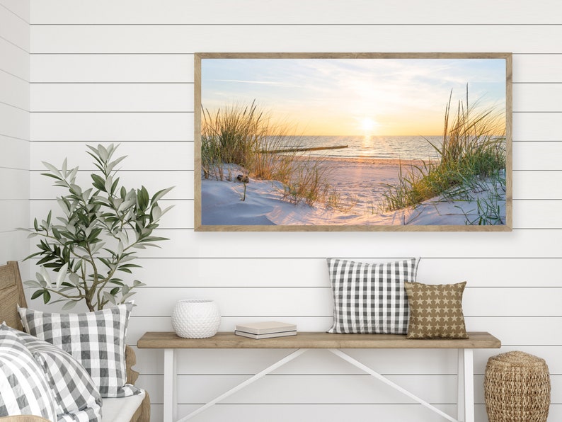 Beach Frame Tv Art | Samsung Frame Tv Art | Beach Grass Art | Coastal Art For Tv | The Frame Tv Art | Digital Art for Tv | Coastal Landscape image 2