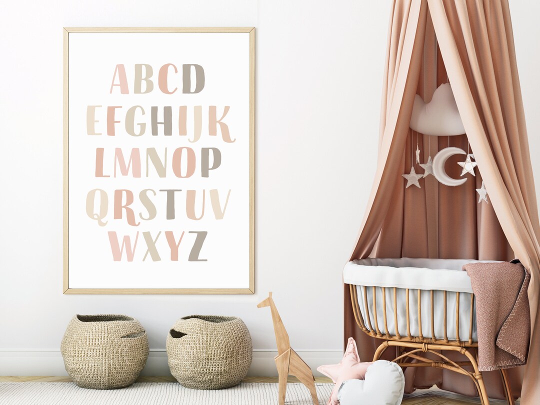 Alphabet Abc's Nursery Printable Wall Art | Neutral Colors | Digital ...