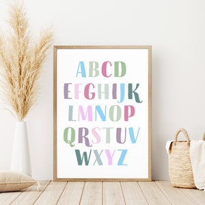 Alphabet ABC&#39;s Nursery Printable Wall Art | Rainbow Colors | Digital Print | Nursery Wall Art | DIGITAL DOWNLOAD