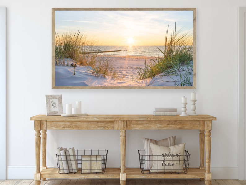 Beach Frame Tv Art | Samsung Frame Tv Art | Beach Grass Art | Coastal Art For Tv | The Frame Tv Art | Digital Art for Tv | Coastal Landscape image 4