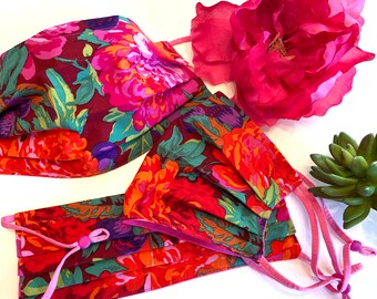 Kaffe Fassett Pink and Orange mask