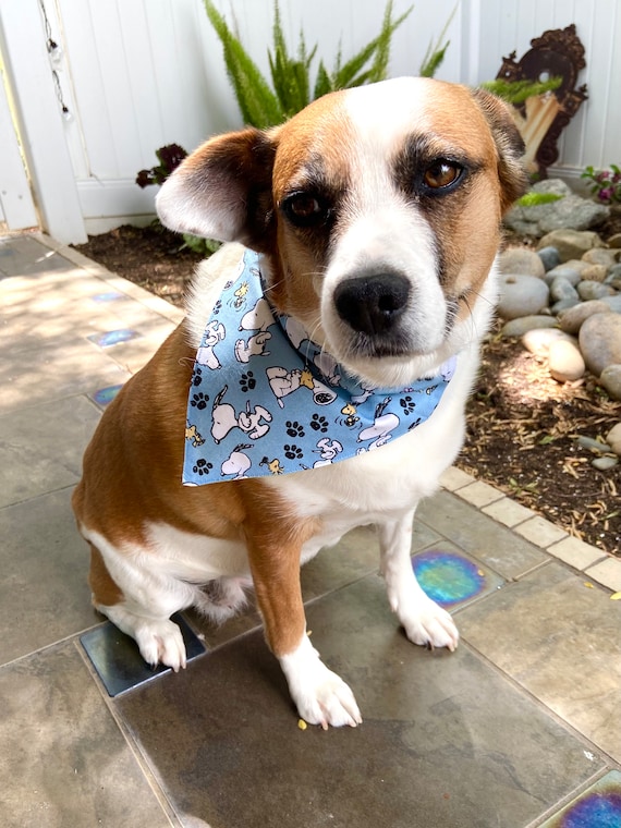 Blue Snoopy Dog Bandana - Etsy