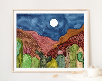 Abstract desert painting, original art work, desert prints