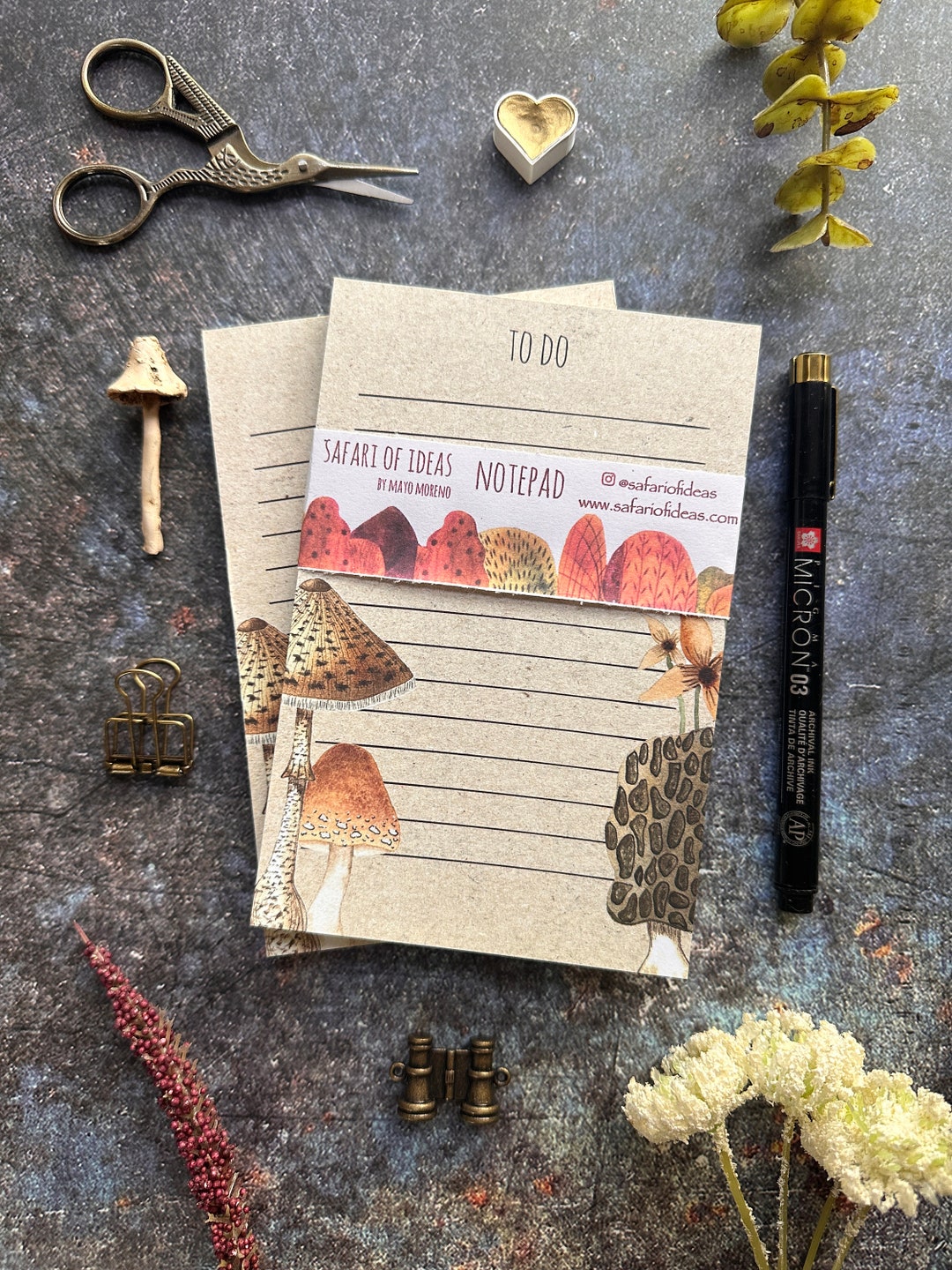 Vintage Mushrooms to Do List, Fungi Notepads, Stationery Mushrooms. Etsy