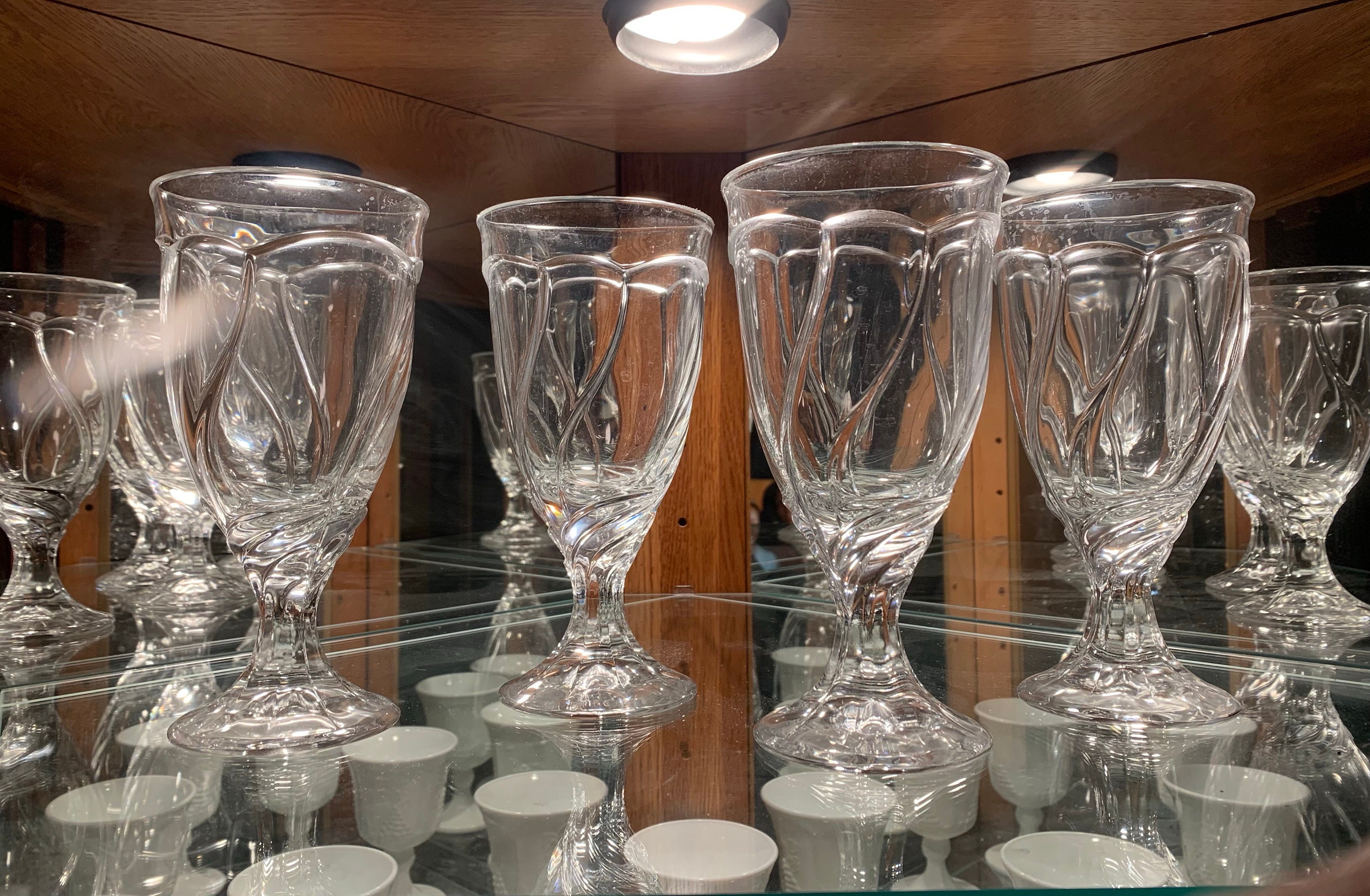 Notitake 4 Sweet Swirl Heavy Crystal Glasses Etsy UK