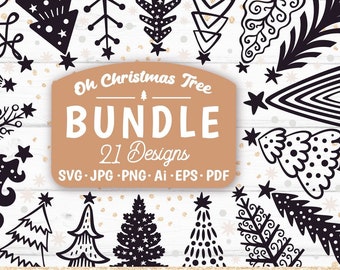 Christmas Tree Bundle SVG Dxf Eps Png File PDF per Cricut