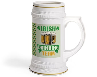 アイルランドドリンクチームビールジョッキマグ - セントパトリックスデー 22オンス セラミック