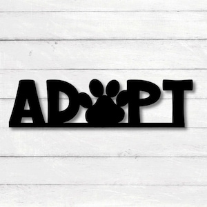 Adopt Steel Wall Sign for Pet Lovers