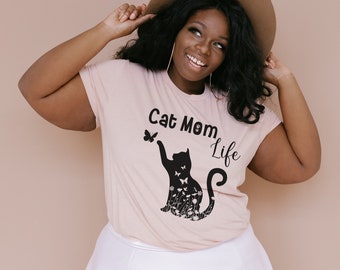 Cat Mom Life T-shirt: Unisex Jersey Short Sleeve, Feline Lover Gift