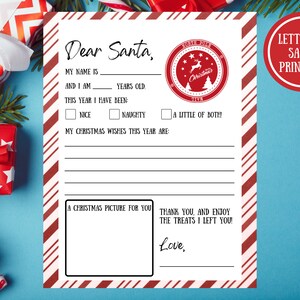 Letter to Santa PRINTABLE, Kids Letter to Santa, Christmas, Santa Letter, Christmas Printable, Letter to Santa Claus, PRINTABLE, Wish List