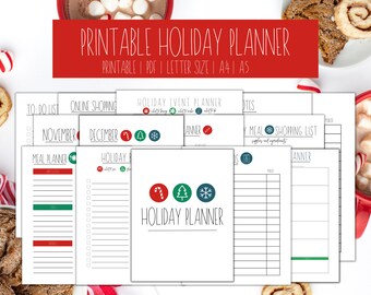Planificador de vacaciones IMPRIMIBLE, PAQUETE Planificador de Navidad, Planificador de Navidad imprimible, Planificador de vacaciones, Lista de tareas pendientes de Navidad