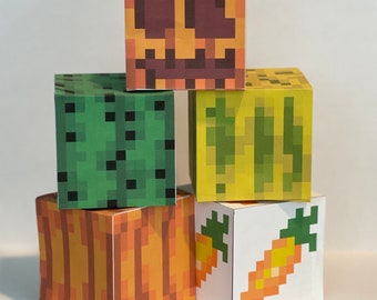 3D Minecraft Blocks - Instant Download - Farmer's Set