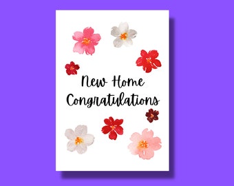 New Home | New House Card | Congratulations On Your Home | Floral Gift Card | Welcome Home | Happiness | Housewarming | A6 or A5 Card |