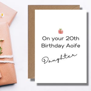 Tochter Geburtstagskarte | Alles Gute zum Geburtstag Tochter Familie Geschenk | Gruß Anlass | Geschenk-Karte | Personalisiert Name Alter Personalisiert |