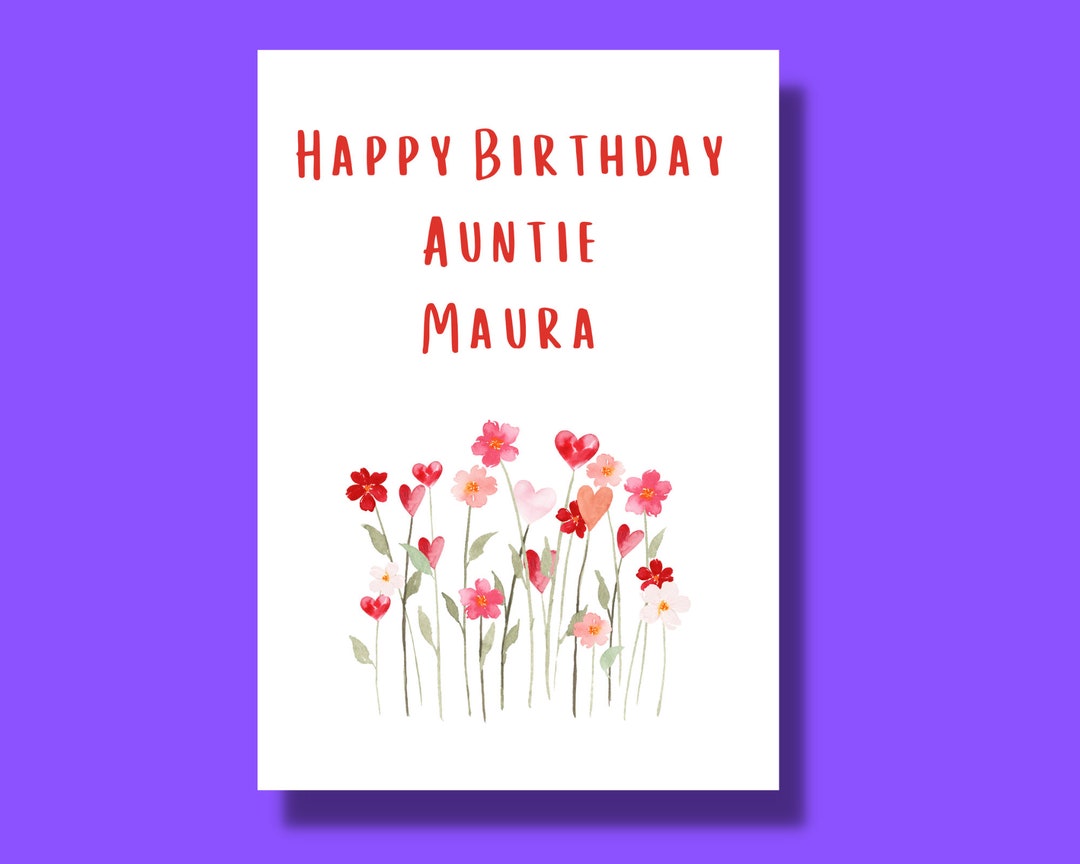 Aunt Birthday Card Auntie Card Greeting Occasion Gift - Etsy