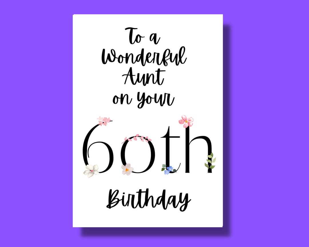 Aunt Birthday Card Auntie Card Greeting Occasion Gift Flower Card Happy ...