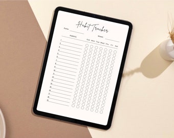 Cute Habit Tracker Digital Download, Pastel Neutral Aesthetic - Etsy