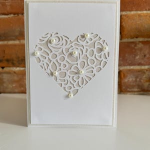 Carte de voeux coeur en dentelle - Collection originale