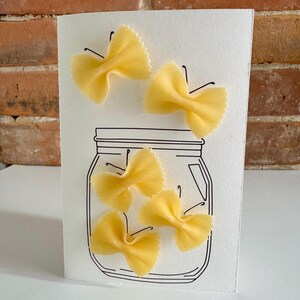 Carte de voeux Papillons en bocal (Farfalle) - Collection Pâtes