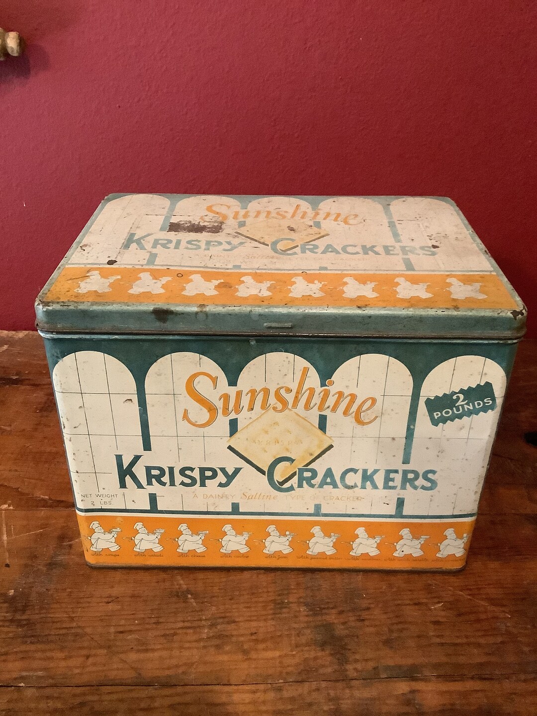 Vintage Sunshine Krispy Crackers Tin 1930s Etsy