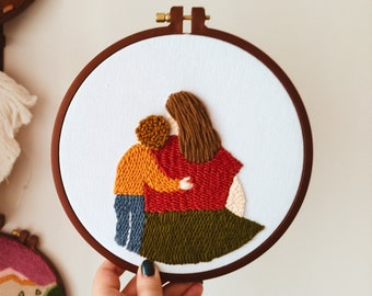 Mommy Punch Needle Embroidery Art Wall Decor, Mother's Day Gift, Textile Art Wall Hanging Decor, Gift For Mom,Embroidery Hoop Art Wall Decor