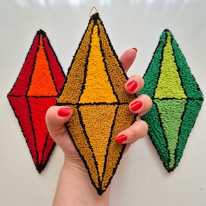 Custom Punch Needle Wall Rug: Gamer Room Decor - Mood Crystal