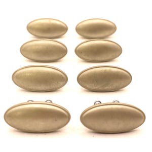 Lot 8 Silver Brushed Nickel Oval Cabinet Modern Drawer Pulls w/ Hardware Brass?