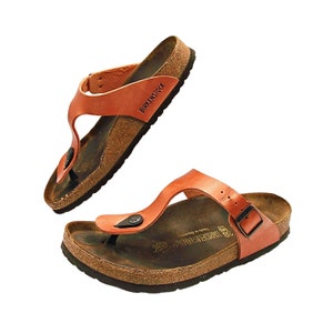 Birkenstock Gizeh Comfort Sandals Womens 38 Size Regular Fit Burnt Orange  Rust