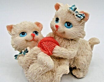Vintage Corner Cat Sculptures, Door Toppers, Rare Resin
