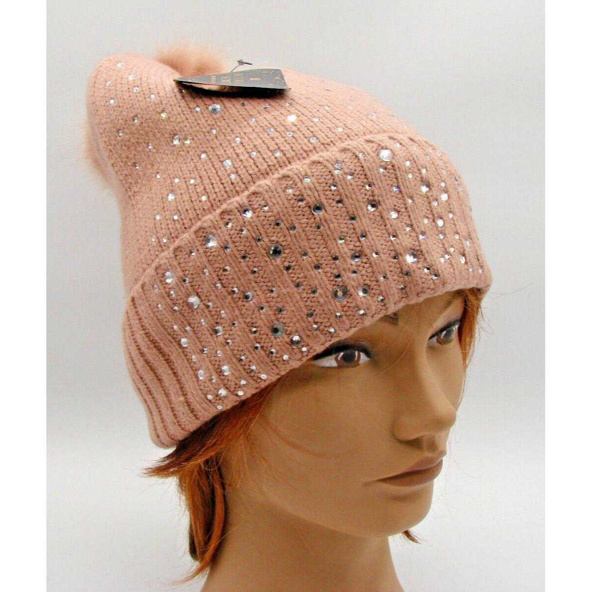 NEW Victorias Secret Rhinestone Embellished Pom Pom Hat 
