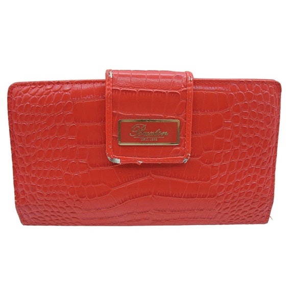 Buxton Bright Red Wallet Bifold Snap Closure Card… - image 1