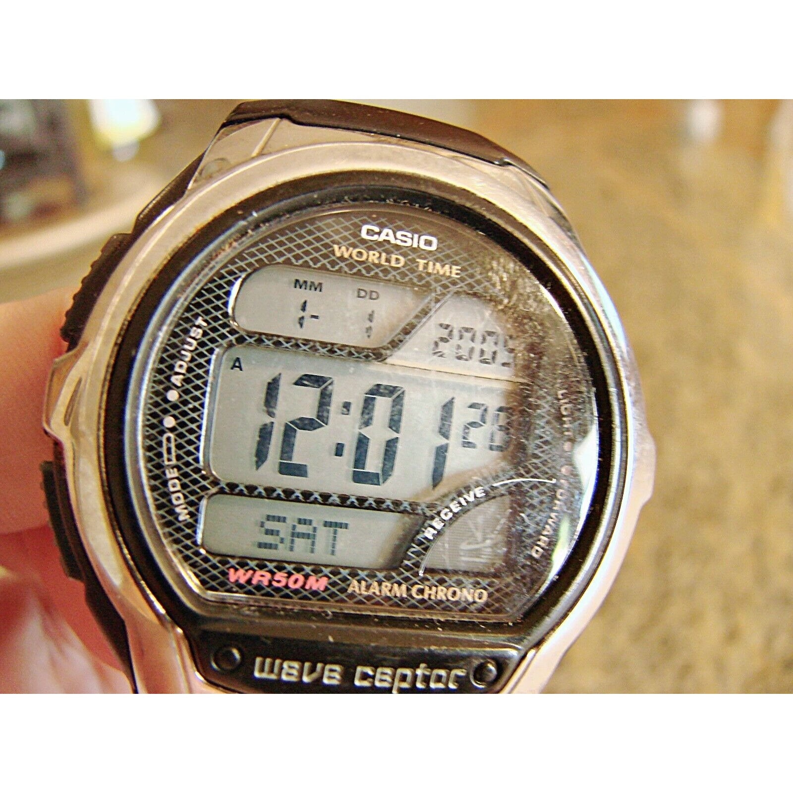 Casio Wave Ceptor Watch WV-59A World Time Alarm Chrono Water Res