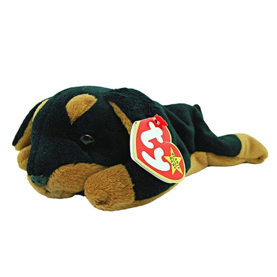TY Beanie Babies Doby the Doberman Dog Plush Stuffed Toy Black Etsy