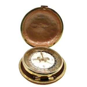 Vtg Westclox World Time Travel Alarm Clock Analog Folding Winding Compact READ