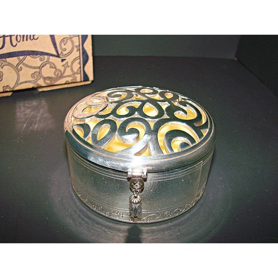 NEW Brighton Skribbel Art Round Trinket Box Yello… - image 2