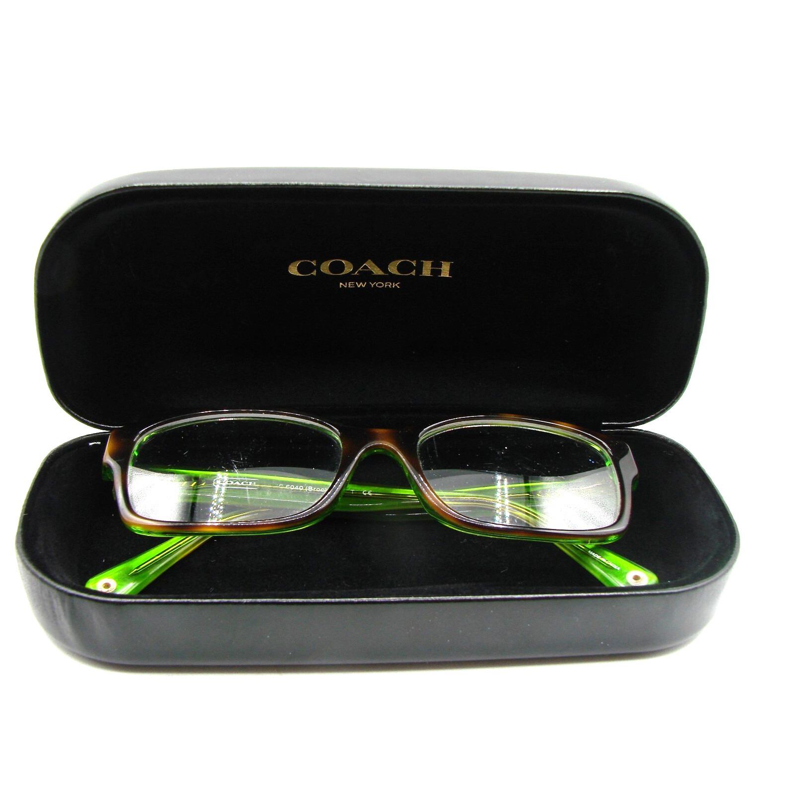 EUC Coach Eyeglass Frames 5117 Tortoise Green Coach Frames HC6040 Brooklyn 5117 Tortoise Green 50-16-135  main image 4