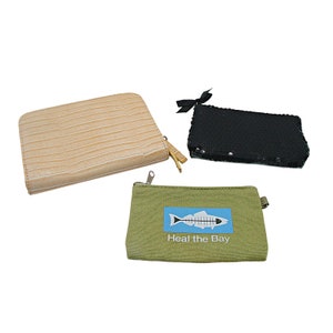 Lot of 3 Womens Multicolor Leather Card Holders Coin Purses Wallets Size Small