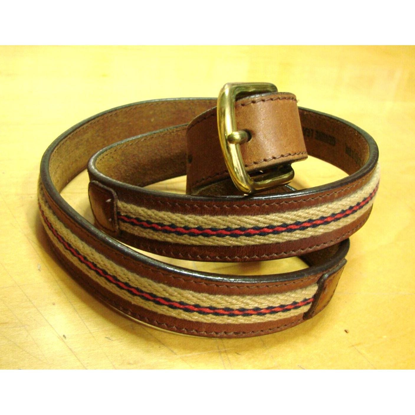 NWT Black Leather Multicolor Cotton Fabric Inlay Silvertone Metal Buckle Belt M 71XETxfWaYL._AC_UY1000_.jpg main image 3
