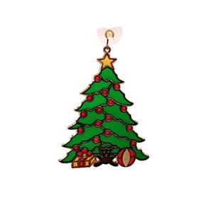 Vintage Acrylic Suncatcher Ornament Christmas Holiday Tree Window Hanging 6x4"