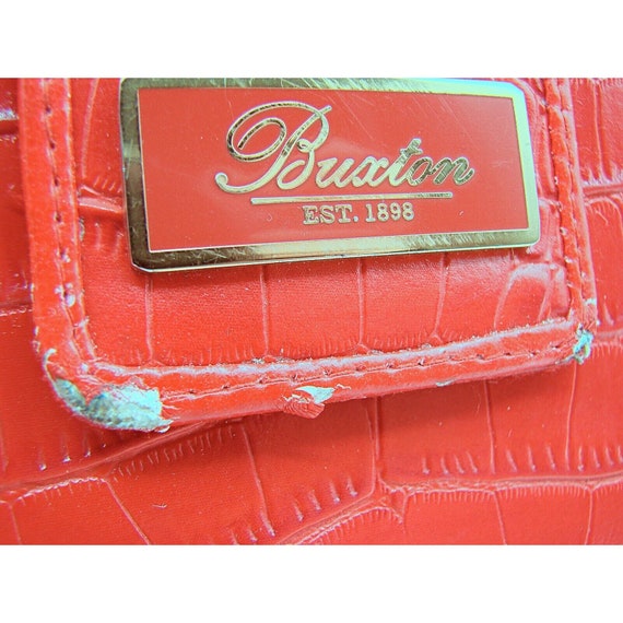 Buxton Bright Red Wallet Bifold Snap Closure Card… - image 4