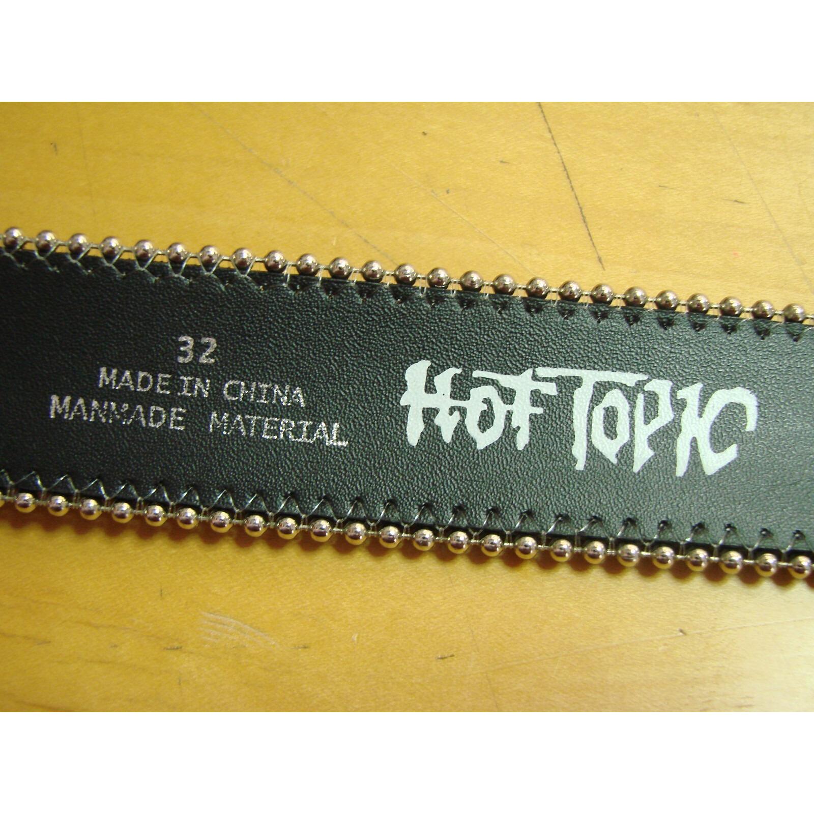 Hot Topic Size 32 Black Glitter Sparkle Belt Silver Stud  display picture 1
