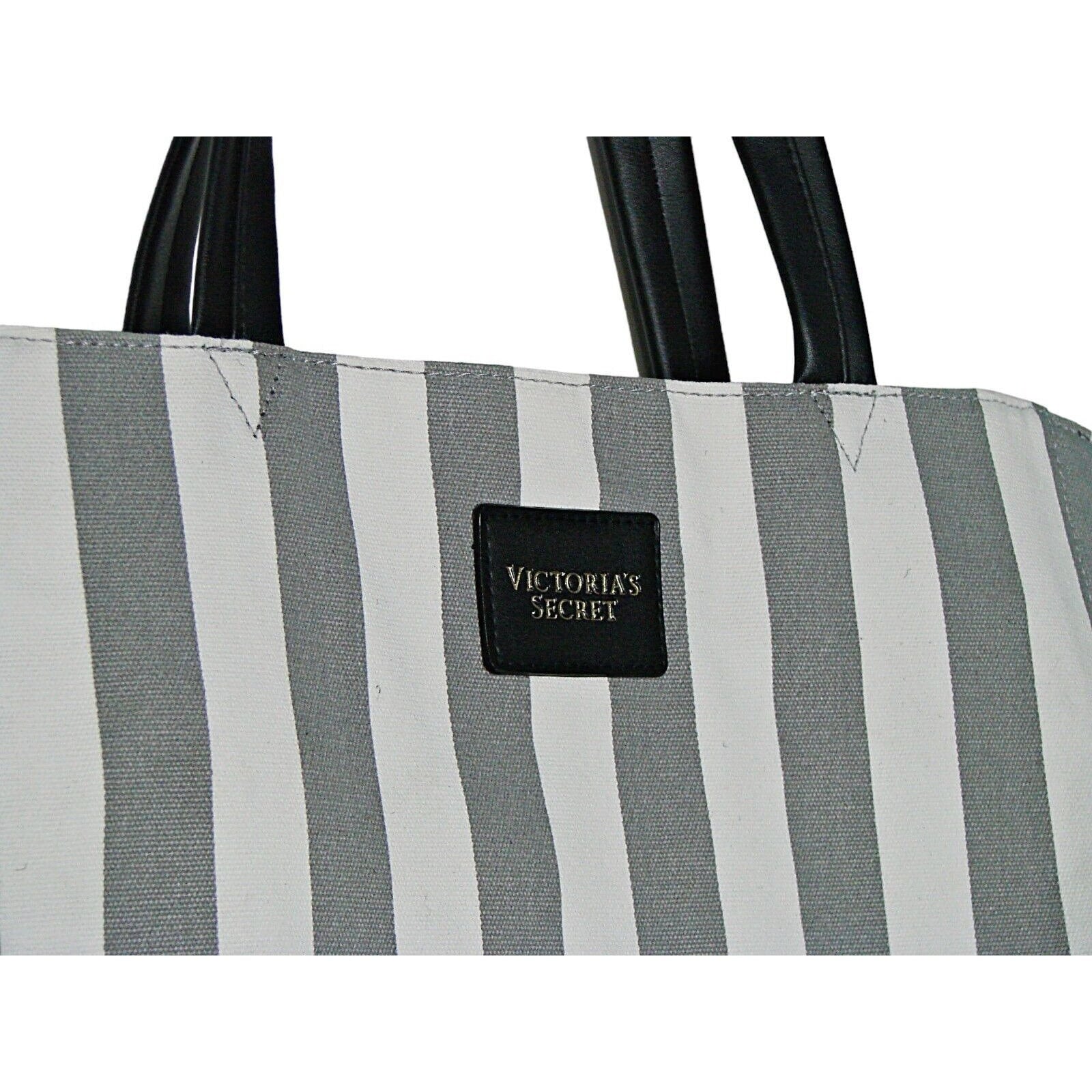 Sac Fourre-tout Plage Victoria's Secret - Toile Rayée Bleu Et Blanc, Poignées Corde, Grande Taille