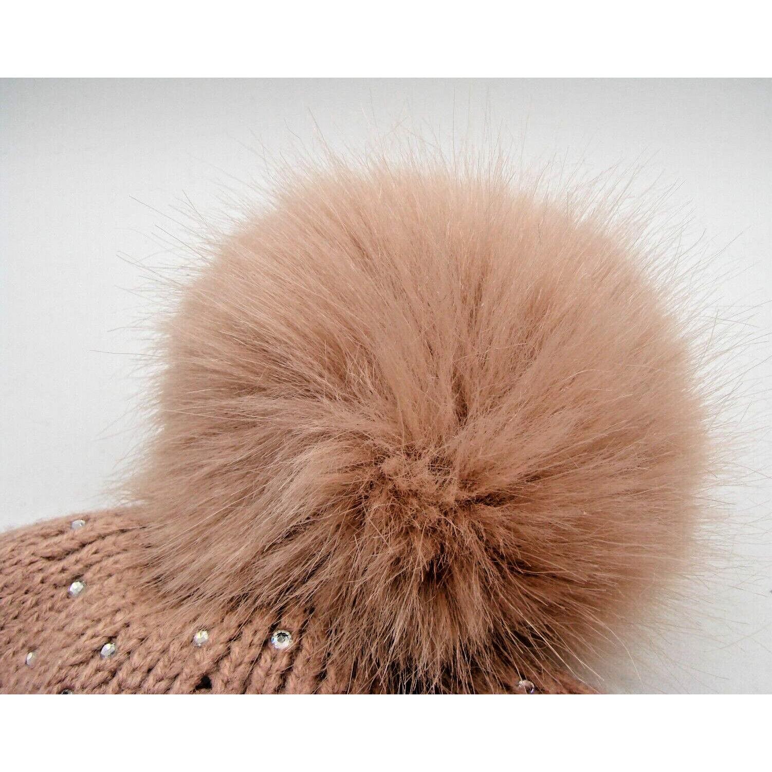 NEW Victorias Secret Rhinestone Embellished Pom Pom Hat 