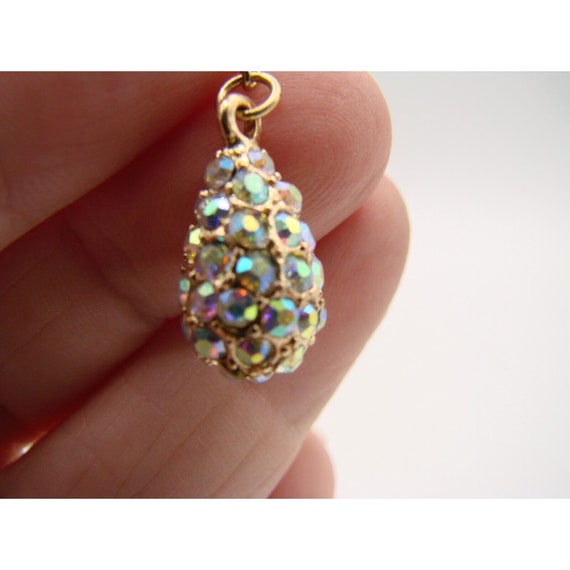 Rhinestone Opal Colored Crystal Teardrop Dangle E… - image 9
